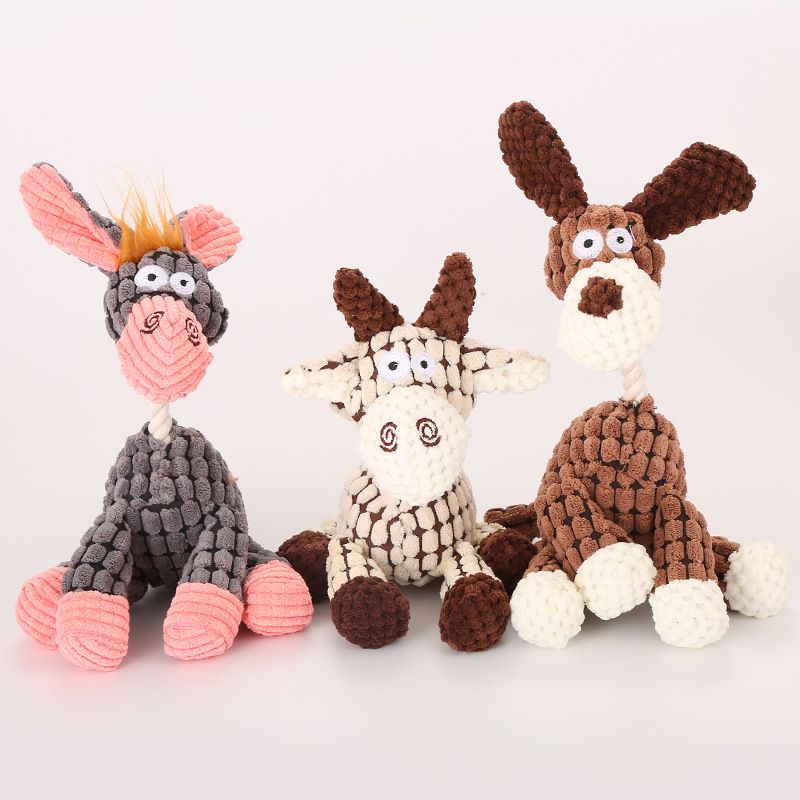 Pets Squeaky Donkey Animal Plush For Whistle Non-Woven Squirrel Dog Toys Cat Chewing Play Supplies By PawParty Store_voghion.com