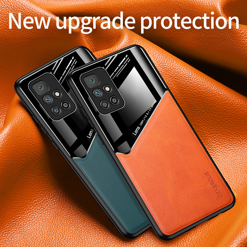 Redmi 10 Kılıf PU Deri ve Parlak PC Arka Kapak Yumuşak Çerçeve Darbeye Dayanıklı Telefon Kılıfı Xiaomi için_voghion.com