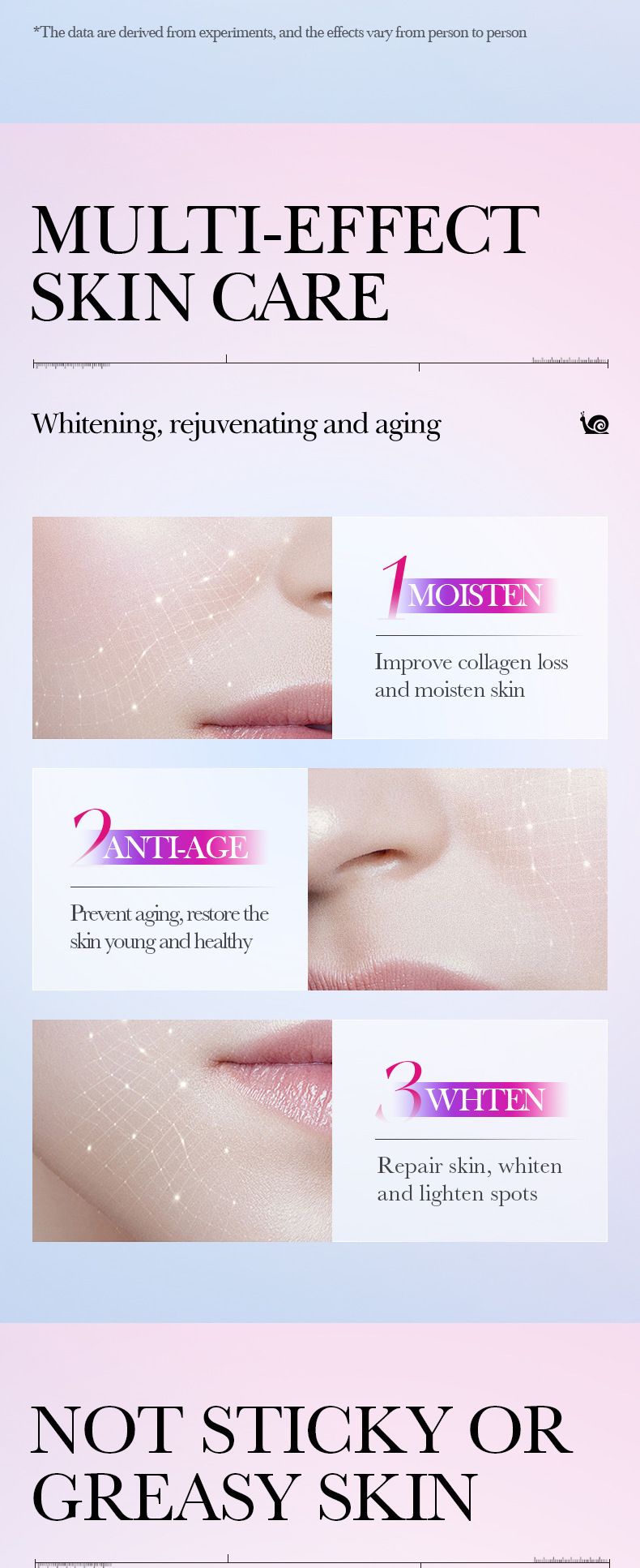 Cream SADOER Snail Recombinant Collagen 6-piece Set, Essence Facial Cleanser Eye Mask, Cream, Moisturizing_voghion.com