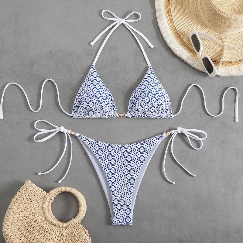 2025 Two-Piece Swimsuit Sexy Halter Tie Bikini Swimwear For Women_voghion.com