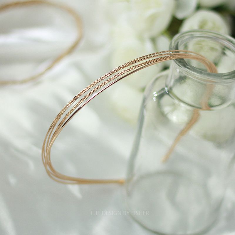 Fascia per capelli minimalista multistrato per donna, versatile, semplice, in metallo, elegante e sottile_voghion.com