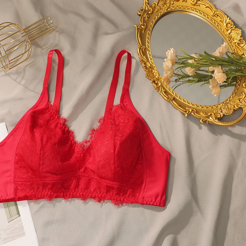 Plus Size 1-4XL Damme Plus Size Lingerie Sexy Ënnerwäsch Ultra Dënn Grouss Broscht Kleng Ultra Dënn Perspektiv Anti-Hängend Damme-BH_voghion.com