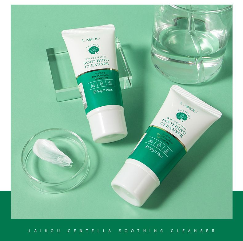 LAIKOU Centella Asiatica Facial Cleanser 50g Hydrating Moisturizing Refining Pore Cleanser_voghion.com