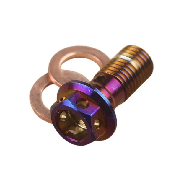 Parafuso de mangueira de freio de motocicleta Banjo Bolt M10 * 22 mm * 1,25 mm / 1,0 mm Universal Hollow Outer Hexagonal Fine Tooth Disc Caliper_voghion.com