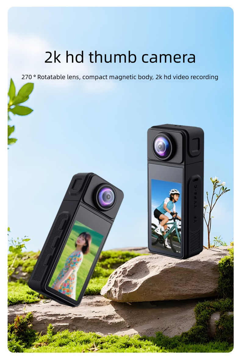 Cámara de vídeo deportiva con pulgar magnético 4K y WiFi para casco, ideal para exteriores, para mascotas_voghion.com