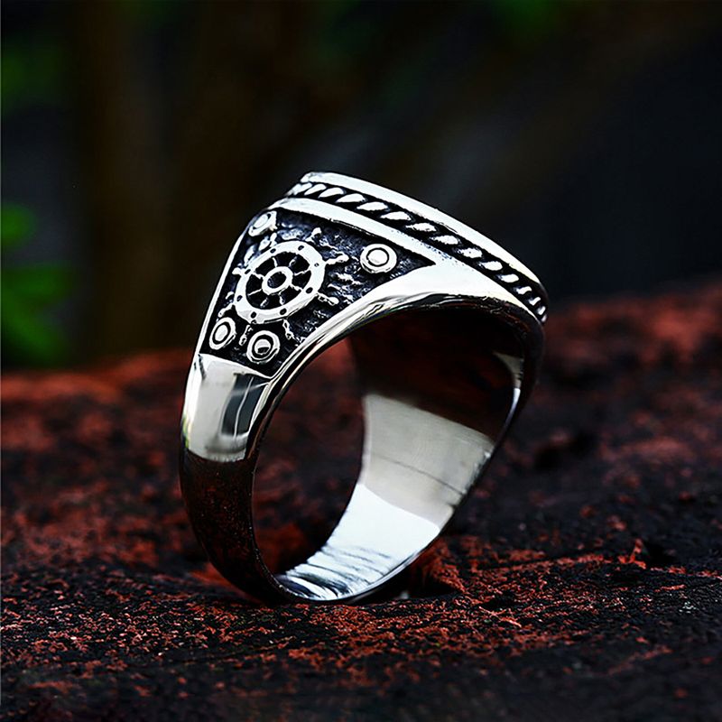 Hot sales Vintage Unique Double Knife Pirate Gothic Stainless Steel Skull Ring for Men Boys Amulet Jewelry Gift Dropshipping_voghion.com