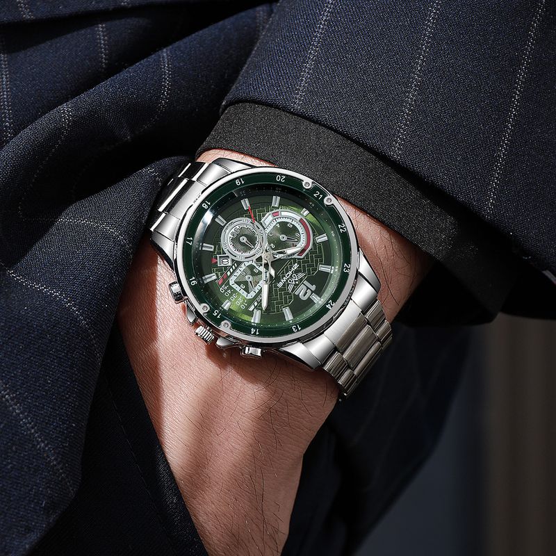 Herrenuhren Coole Kalenderuhr für Herren, nicht mechanisch, Quarz, Stahlarmband, Herrenuhr_voghion.com