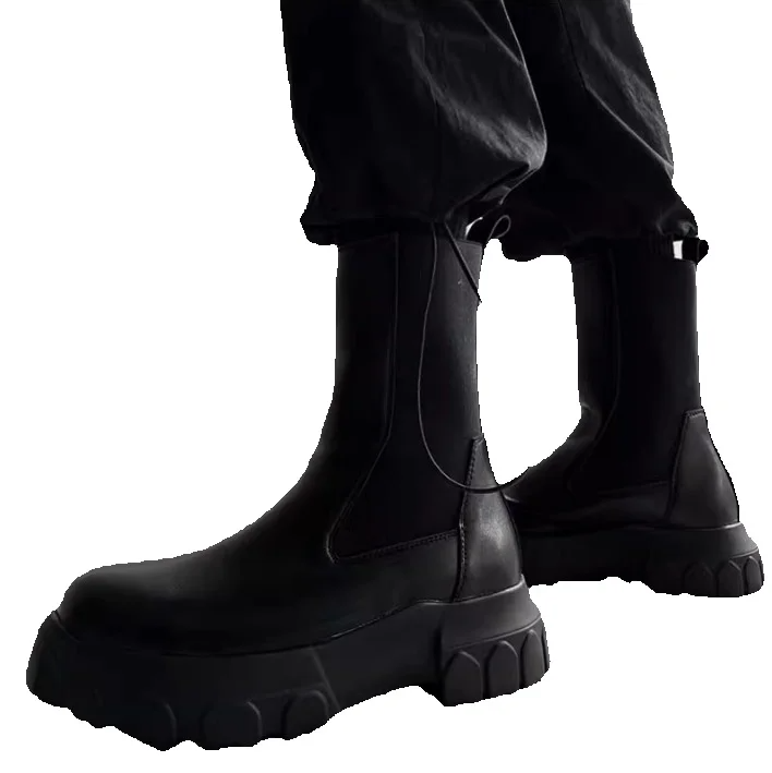 2025 New Arrival British-Style Short Boots Model Dr. Martens Chunky-Sole High-Top Boots Work Boots_voghion.com