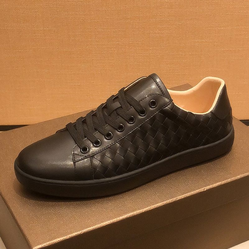 Europäische Herrenmode, Hochwertige Echtleder-Webbrettschuhe, Vielseitige Schwarze Freizeitschuhe für Herren 2025_voghion.com
