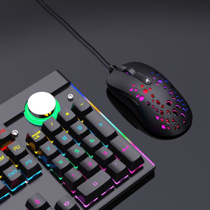 Lach RGB Glow Makro Programméierung Spillmaus 6-Knäppercher fir Luuchten auszeschalten Verschidde verkabelt Mausen_voghion.com