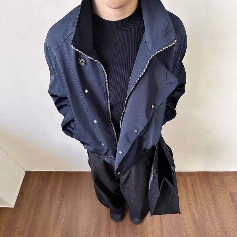Bomber Jacket Men's American Street Loose Plus Size Baseball Jersey_voghion.com