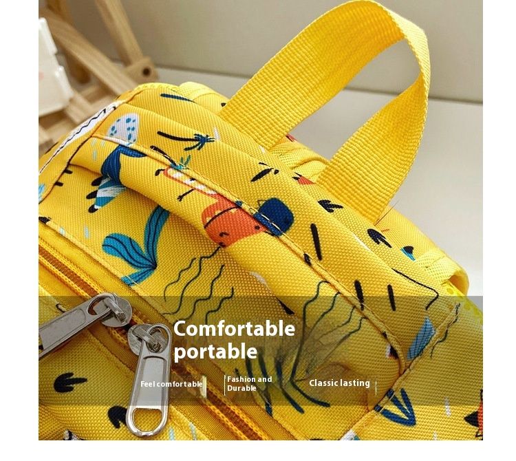 Andralyn Neue Kindertasche mit Cartoon-Print Kinderrucksack Trendy und süßer Dinosaurier-Kindergartenrucksack_voghion.com