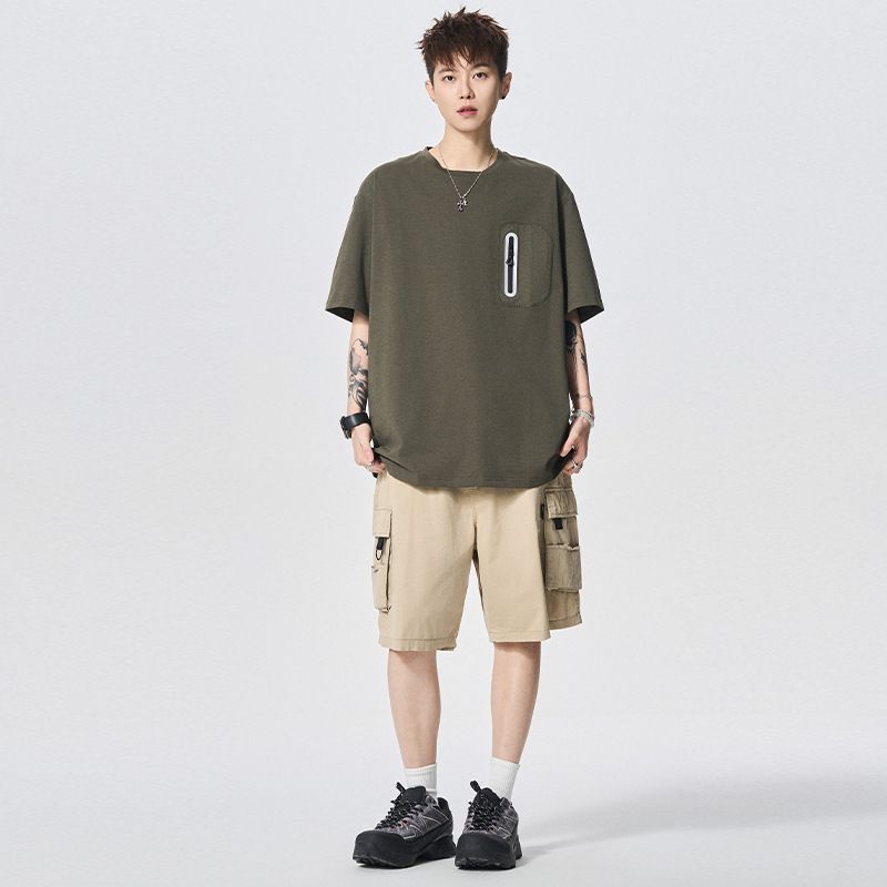 2025d Desang Men's Short T-Shirt Summer New American Style Loose Breathable Half Sleeve Plus Size Ice Silk Top_voghion.com