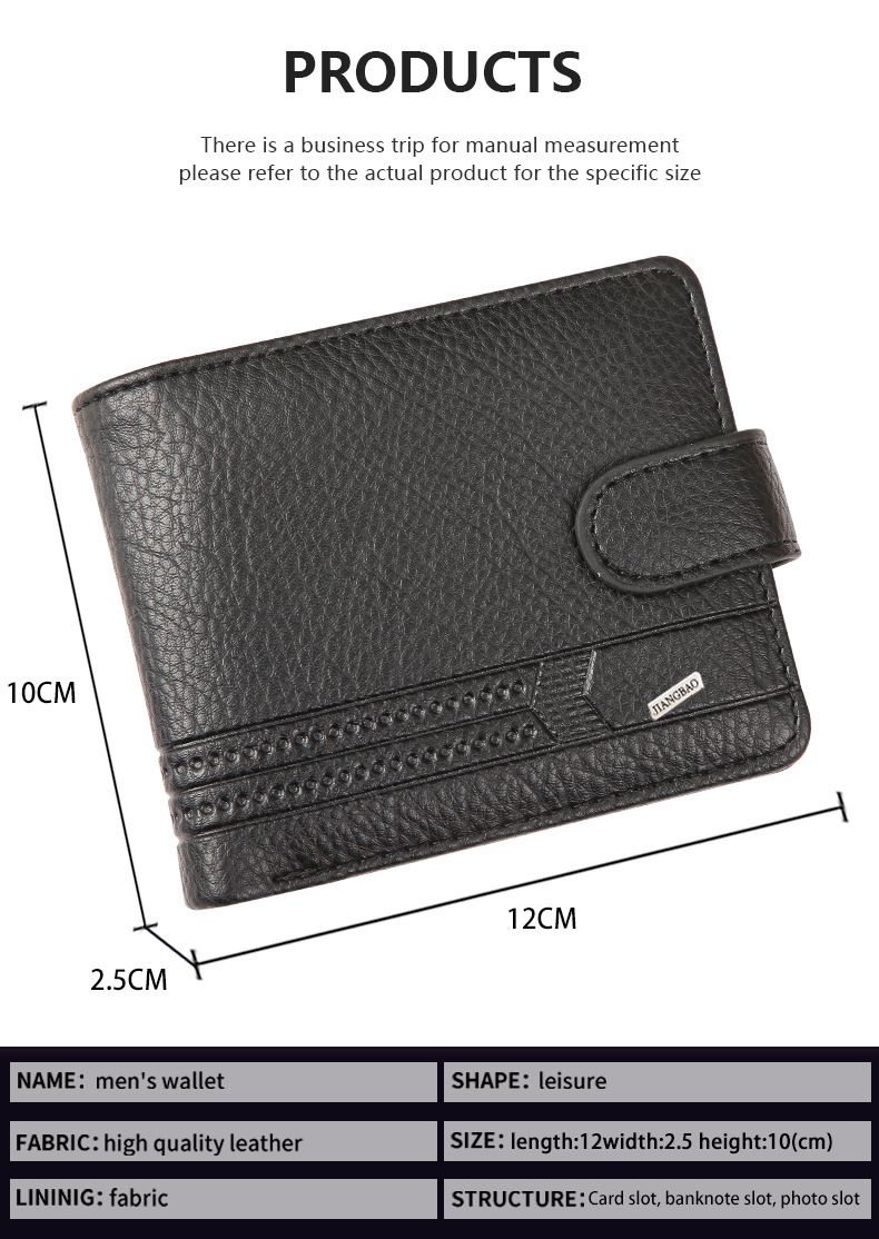 Men's Wallet Card Cases Pu Leather Short Zipper Buckle Wallet Wallet Coin Wallet_voghion.com
