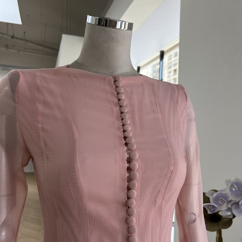 Damenbekleidung Nische Flower Fairy Bud Buttoned Slim Dress Sweet Salt Einzigartiges Design Einfarbig Kurz_voghion.com