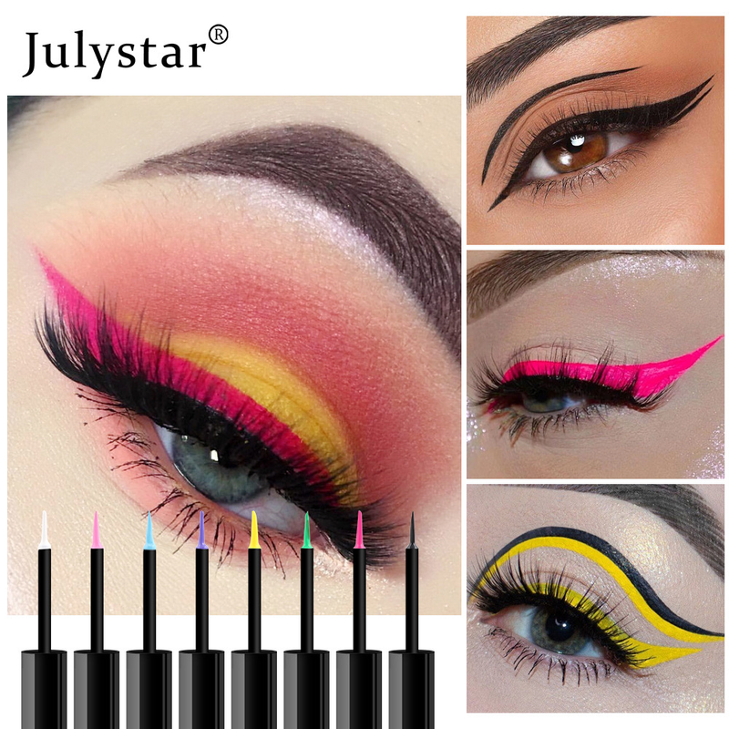 Julystar Halloween Beauty Makeup Colorful Waterproof Oil proof Non smudging eyeliner Pen_voghion.com