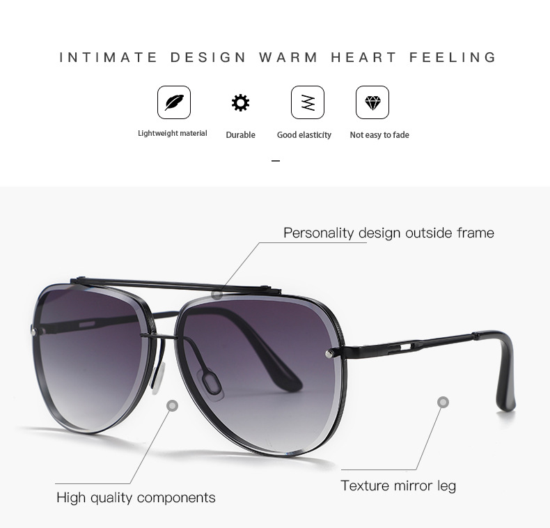 Retro punk dobbeltstrålede personlighedssolbriller nye aviator metal street fashion solbriller_voghion.com