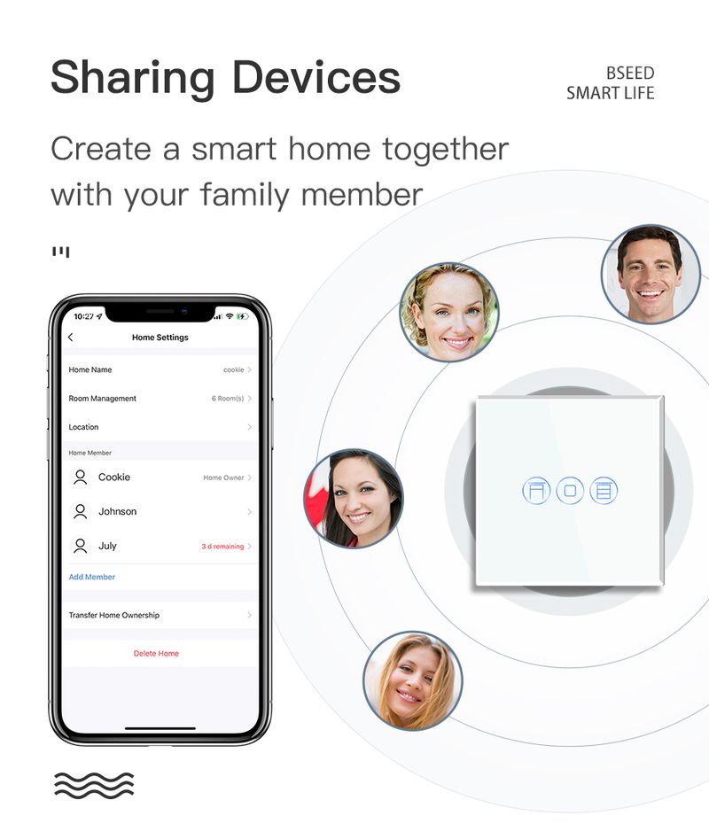 BSEED Wifi spínač závěrky dotykový spínač pro motorový váleček BDS procentuální ovládání podpora aplikace Tuya Smart Life Alexa_voghion.com