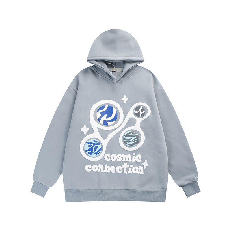 Abbigliamento da uomo Felpa con cappuccio da uomo allentata di nicchia scheletro maschile e femminile_voghion.com