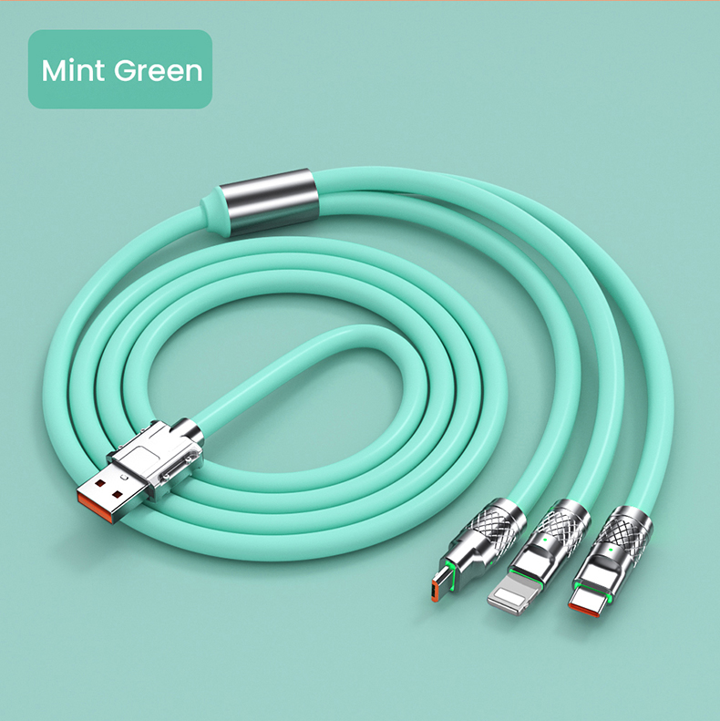 Câble de chargement rapide USB 2 en 1 3 en 1 6A 120W, câble de chargement Micro USB type-c à 8 broches pour iPhone, Huawei, Samsung X_voghion.com