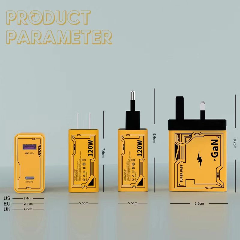 syct 120W Mobile Phone Smart Charger PD22W+QC3.0 Dual Port Fast Charging UK Plug Power Adapter Flash Charge_voghion.com