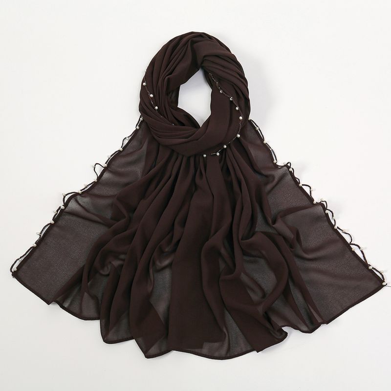 Pañuelos de mujer, nuevo pañuelo de gasa con cadena de perlas, pañuelo étnico popular para la cabeza, pañuelo para mujer_voghion.com