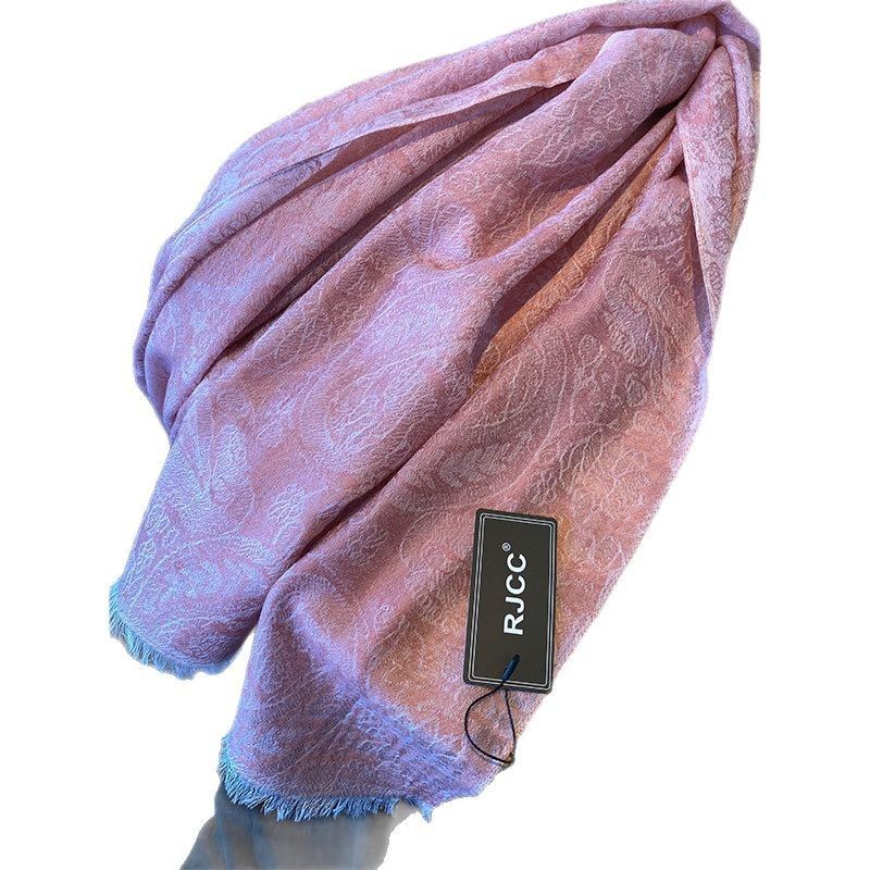 Rjcc/Rongjie Spring Summer Ring Cashmere Thin Paisley Woven Office Air Conditioning Shawl Unisex Scarf_voghion.com