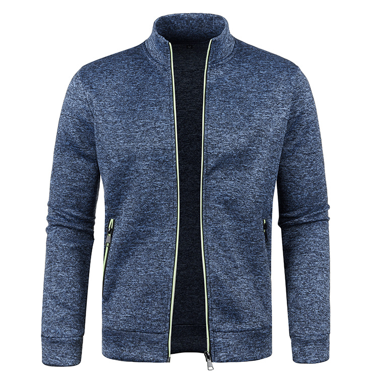 Herbst und Winter Herren Lange Reißverschluss Strickpullover Ärmel Dünne Samt Trendy Top Pullover Jacke Große Größe Männer_voghion.com