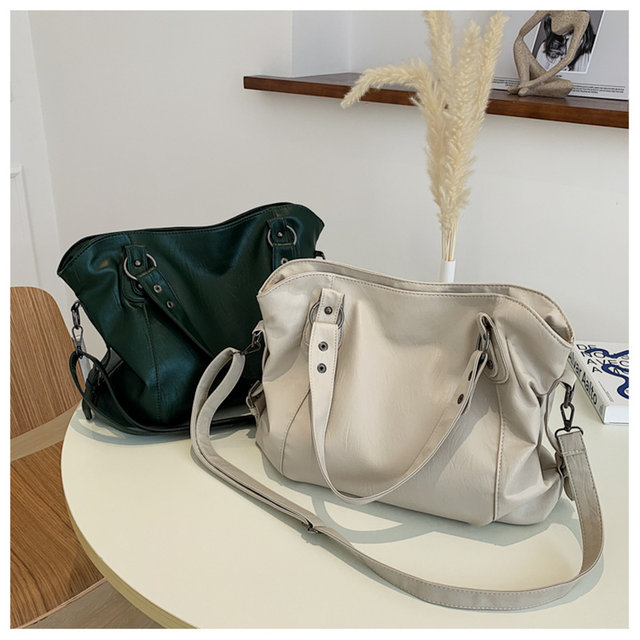 Big Black Shoulder Bags for Women Large Hobo Shopper Bag Solid Color Quality Soft Leather Crossbody Handbag Lady Travel Tote Bag_voghion.com
