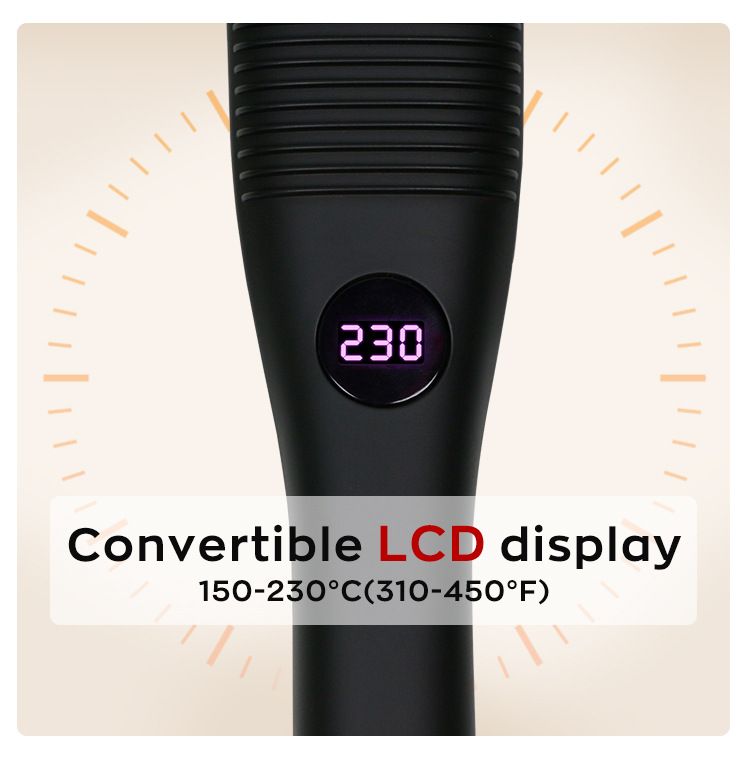 Il nuovo pettine per capelli lisci con display LCD non danneggia i capelli, i capelli lisci e ricci, ferro arricciacapelli a doppia funzione, adatto sia per capelli asciutti che bagnati._voghion.com