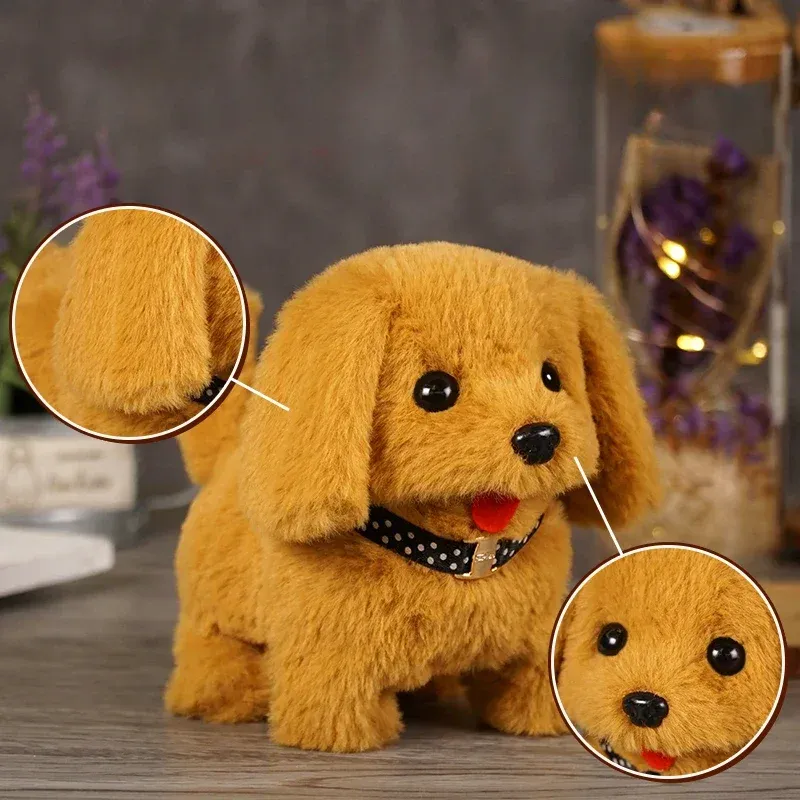 Plush Toys Puppy Electronic Toy Walking And Barking Dogs Tail Wagging Interactive Dog Toy For Kids Christmas Birthday Gift_voghion.com