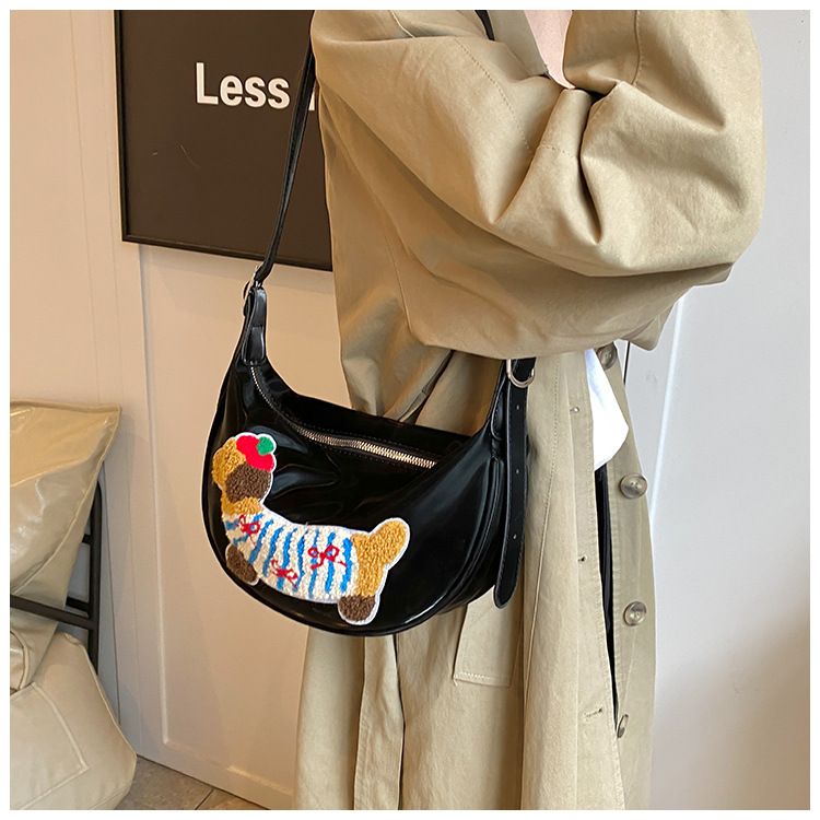 2024 new Korean version nylon canvas women's niche armpit casual bucket bag, large capacity handbag_voghion.com