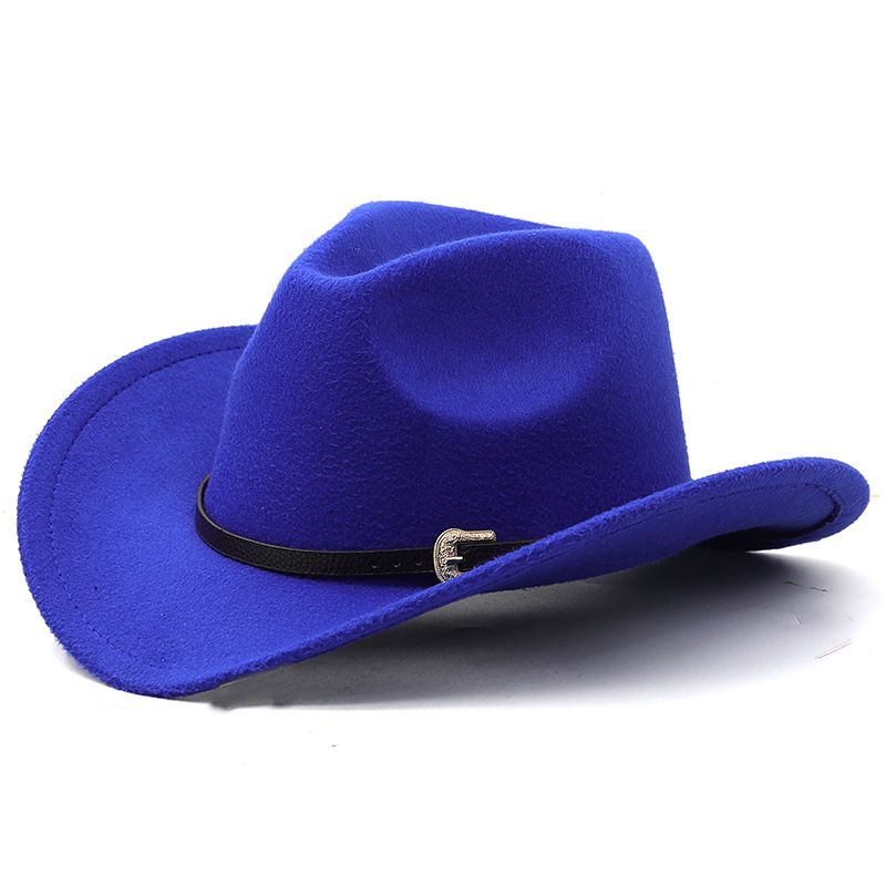 Chapéu de feltro unissex, chapéu de cowboy ocidental para homens e mulheres, chapéu de lã, chapéu alto cônico, aba grande, preto_voghion.com