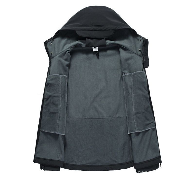 Chaqueta táctica softshell para hombre: abrigo de exterior de inspiración militar, resistente al viento y al agua, con forro polar (tallas S-XXXL, verde militar, negro y gris)_voghion.com