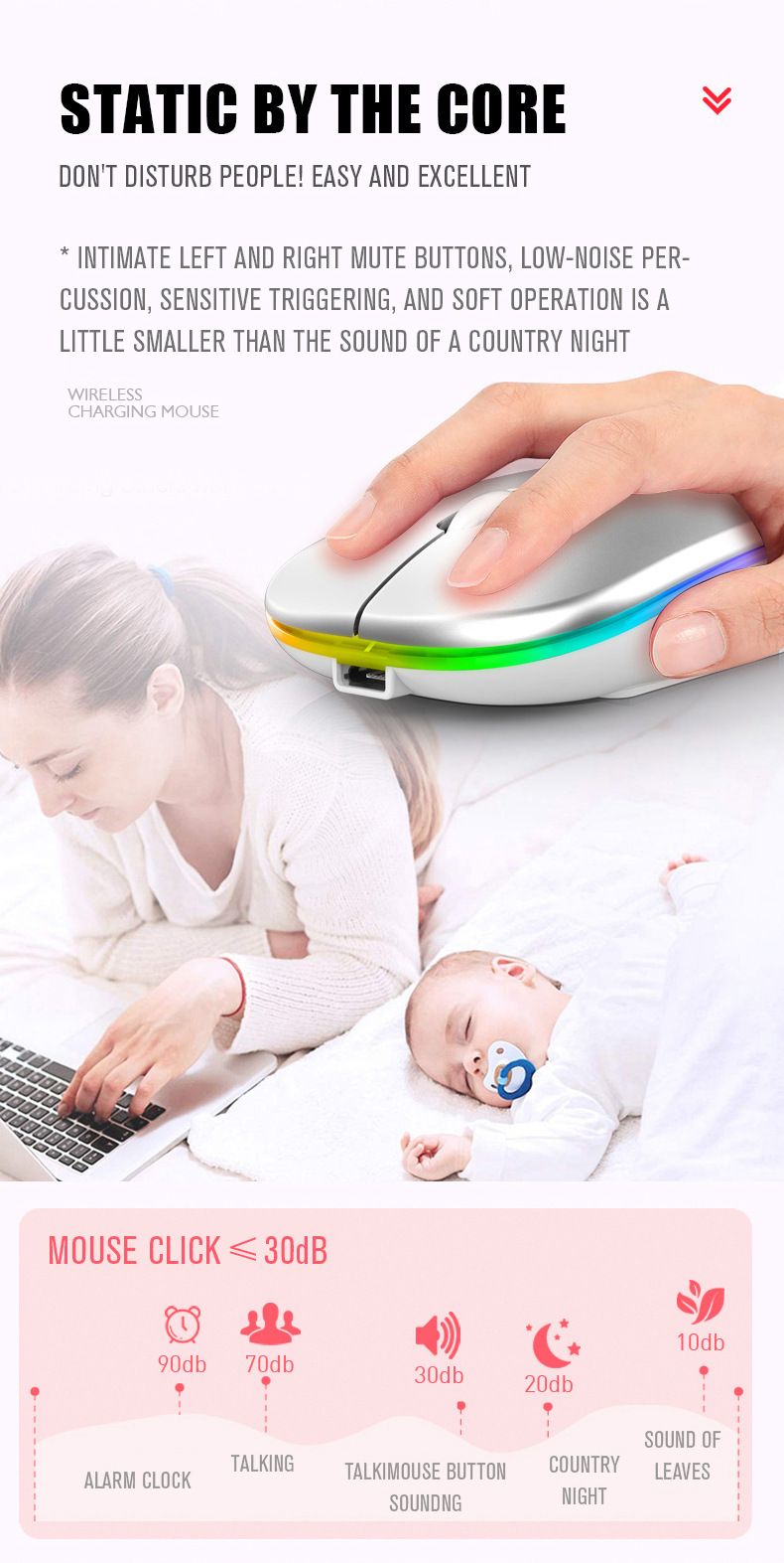 Tablette Bluetooth, chargement lumineux, souris sans fil USB 2,4 GHz, portable_voghion.com
