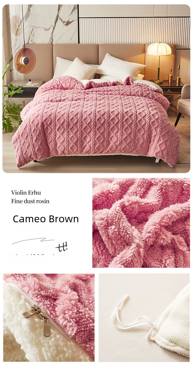 Double-layer thickened Tower velvet blanket lambswool sofa blanket office nap air conditioning children's blanket quilt cover_voghion.com