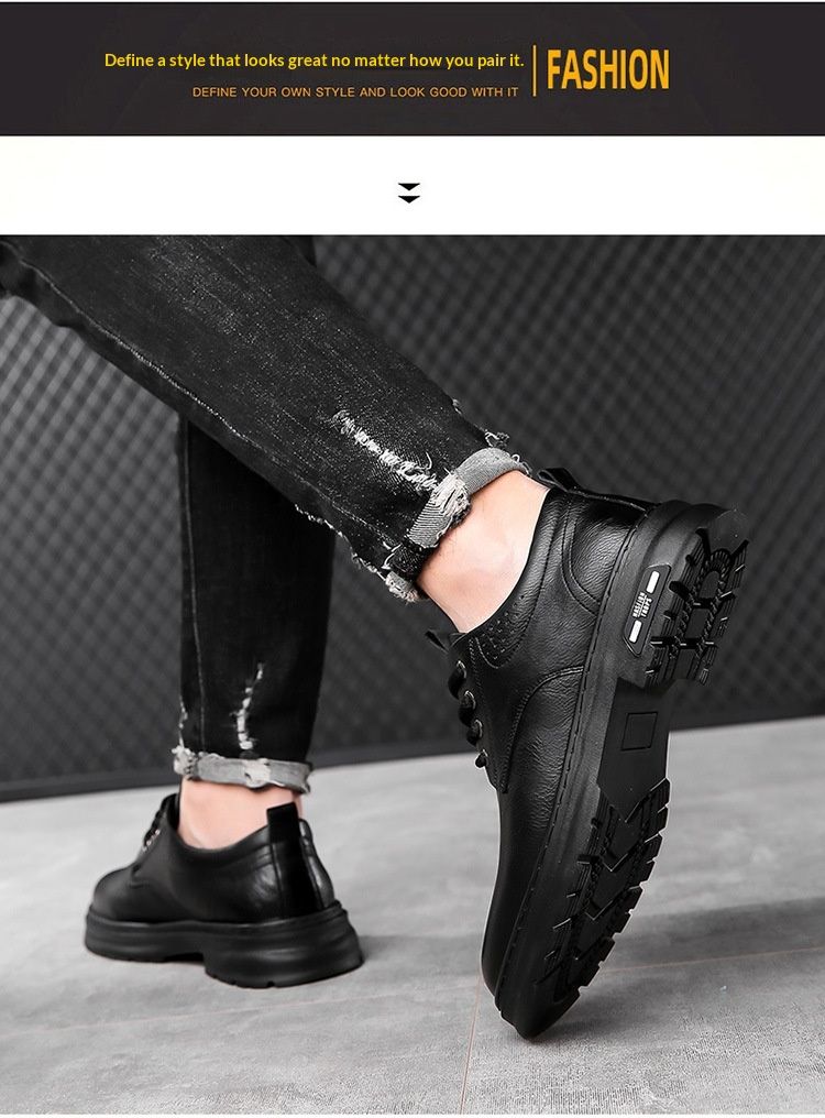 Glide Glide Leather Spring British Scarpe Derby Casual con Suola Spessa da Uomo Formali da Sposa Lavoro Stivali Martin Bassi_voghion.com