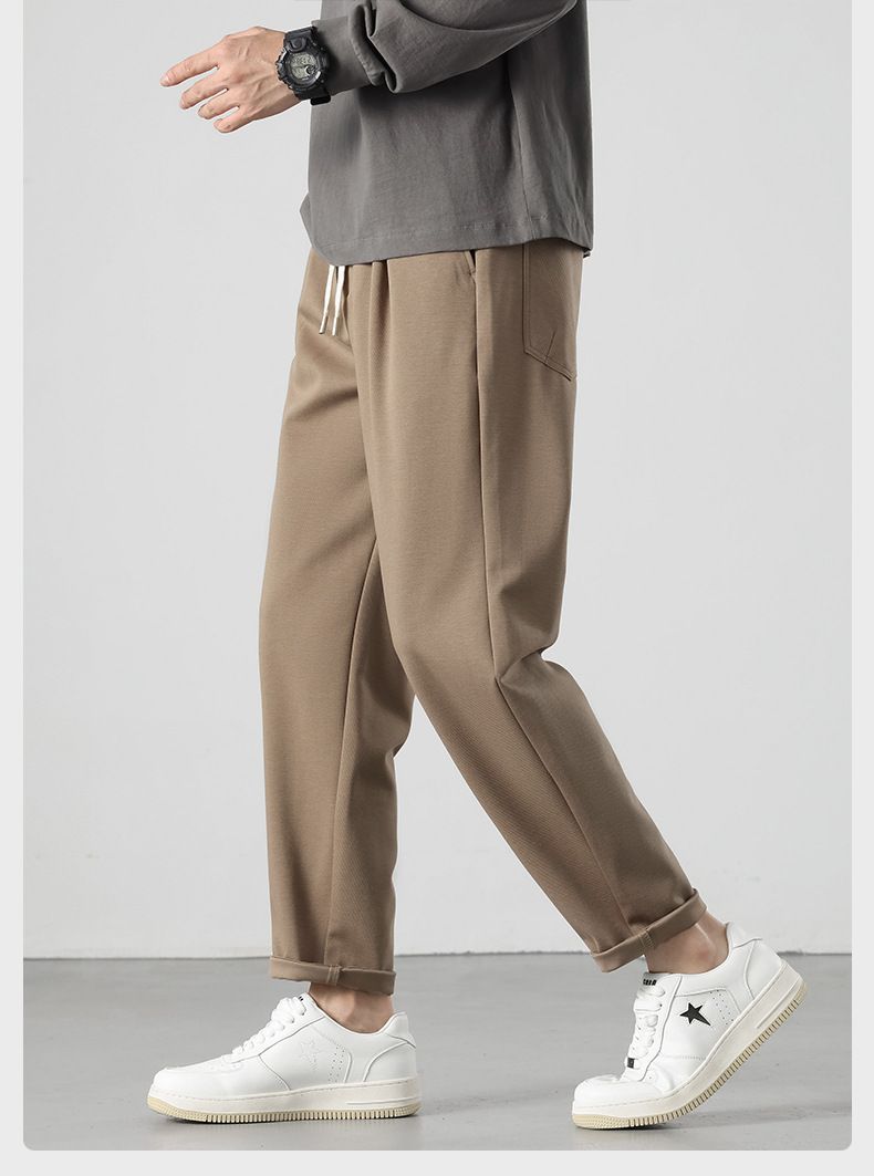 Pantaloni alla moda a gamba dritta casual per uomo, nuovi prodotti autunno inverno, pantaloni in cotone tencel lyocell, larghi e versatili da uomo_voghion.com
