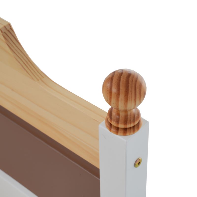 Doppelbett 140x200cm, Kiefernholz, Kopf- Und Fußteil, Colour-Blocking, Bianco_voghion.com