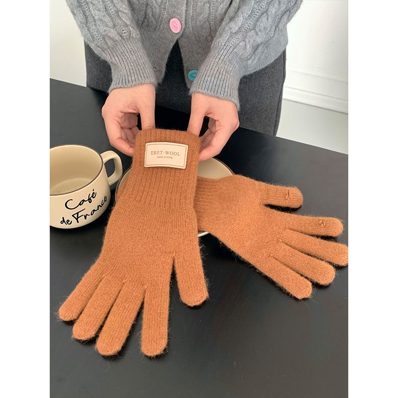 Bevat wollen touchscreen jaar kerst rode gebreide handschoenen voor vrouwen 2024 nieuwe winter warme fietskoude bescherming_voghion.com