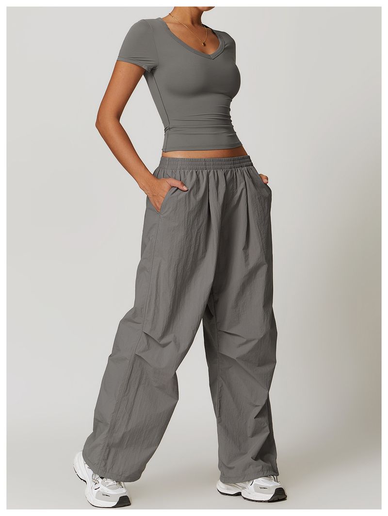 Vêtements pour femmes, haut de yoga moulant à manches courtes, résistant aux chocs, pour la course à pied, le Pilates, le fitness, le sport, le séchage rapide_voghion.com