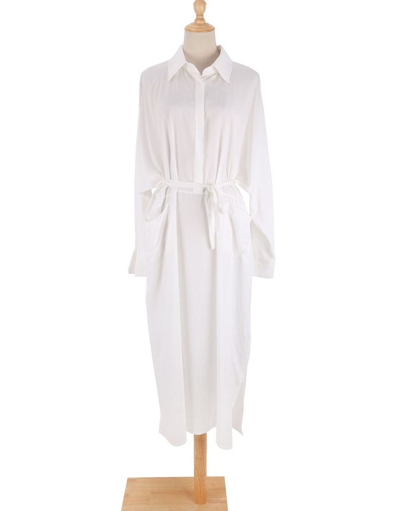 Vestido leve de algodão para praia, piscina e passeios de verão – caimento solto com bolsos, capa de biquíni, proteção solar – tamanho único_voghion.com