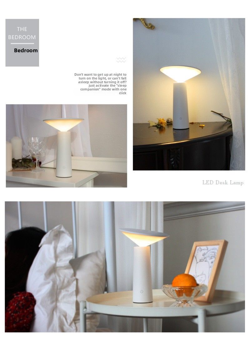 Eye Protection Rechargeable New Folding Reading Study Desk Lamp Home Bedroom Touch Three-Color Stepless Dimming Gift_voghion.com
