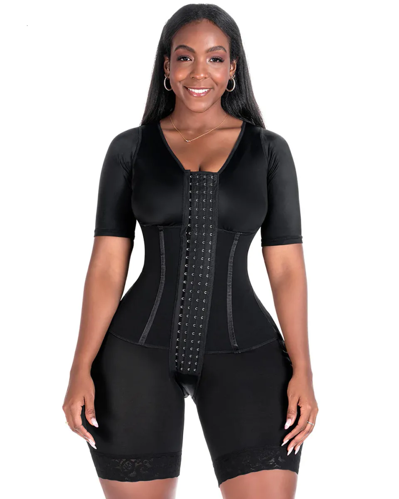Midja Magformare Damkorsett Bodyshaper Högkompressionsplagg Magkontroll Dubbel bodysuit Midjeträning Öppen_voghion.com