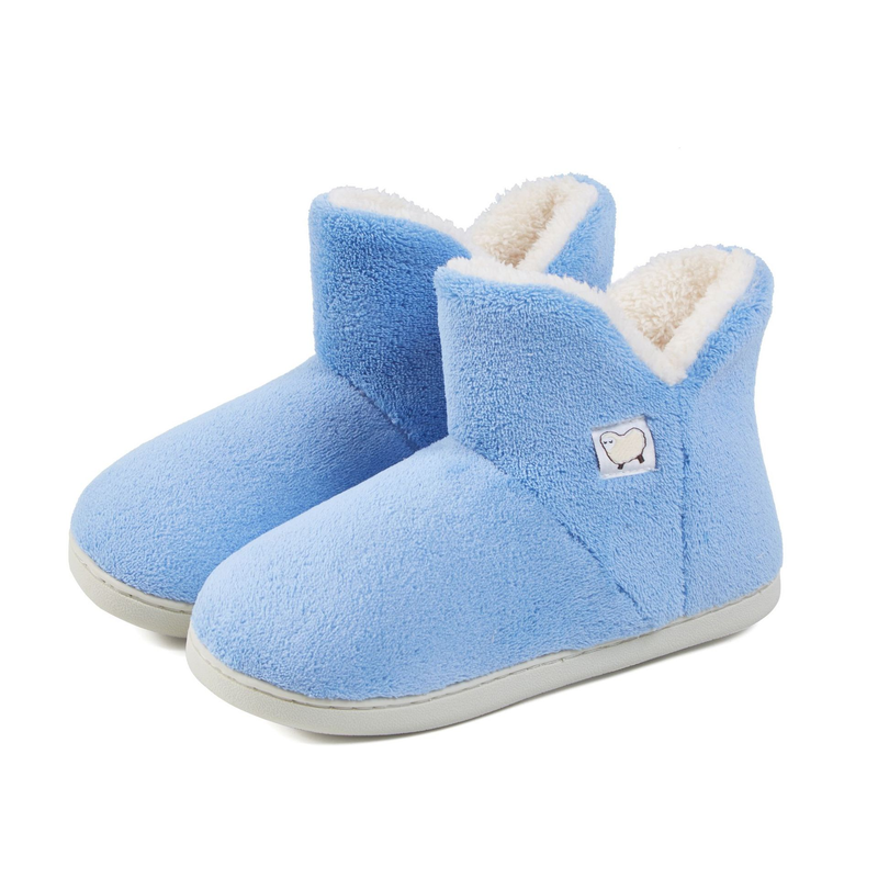 Warme winter zachte dikke zool hoge buis met pluche geheugen voor thuis postpartum schoenen, katoenen pantoffels_voghion.com