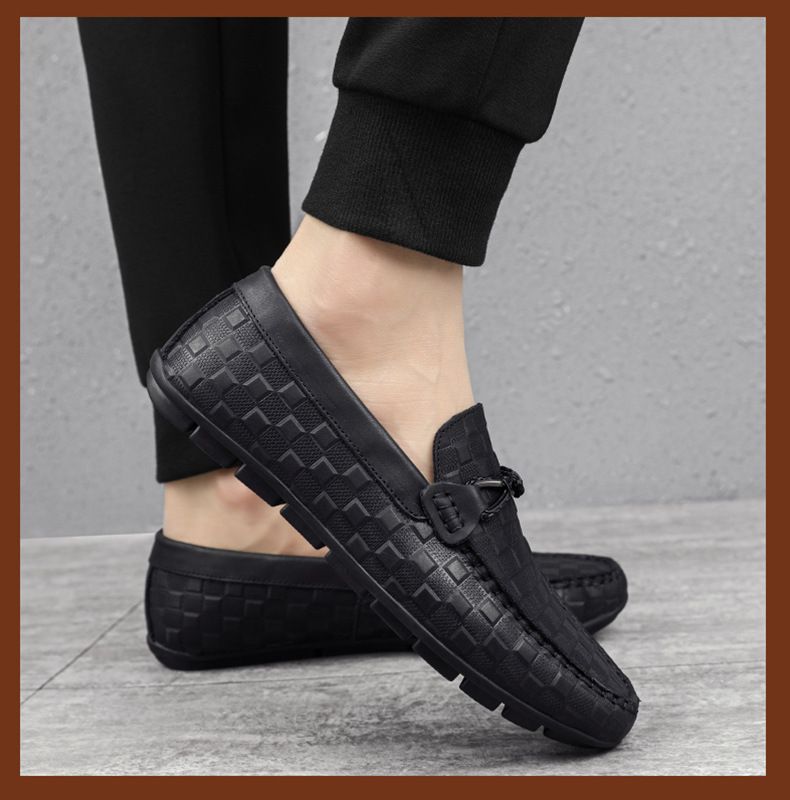 Streaming trendige Herren mit echtem Leder auf der Zehenschicht, atmungsaktiv faul für Business Freizeit und tragen_voghion.com