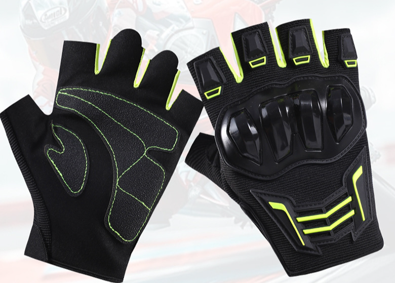 Summer Half-Finger Gloves For Men, Motorcycle Outdoor Riding Protective Anti-Slip Anti-Fall Breathable Wear-Resistant_voghion.com