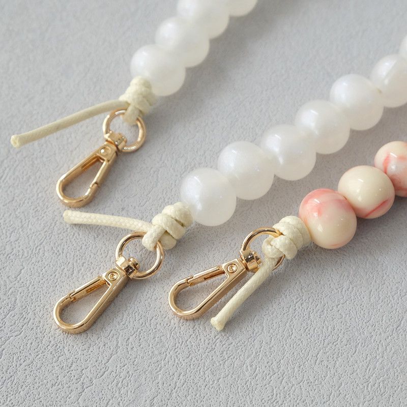 Fashion Acrylic Versatile Iridescent Bead Accessories Strap Single Shoulder Lanyard Bag Phone Chain_voghion.com