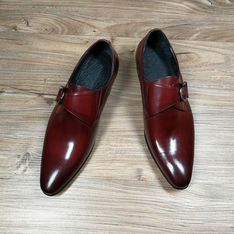 Aofu Footwear 3756 Neue spitze Business-Leder-Herrenschuhe mit Metallschnalle_voghion.com