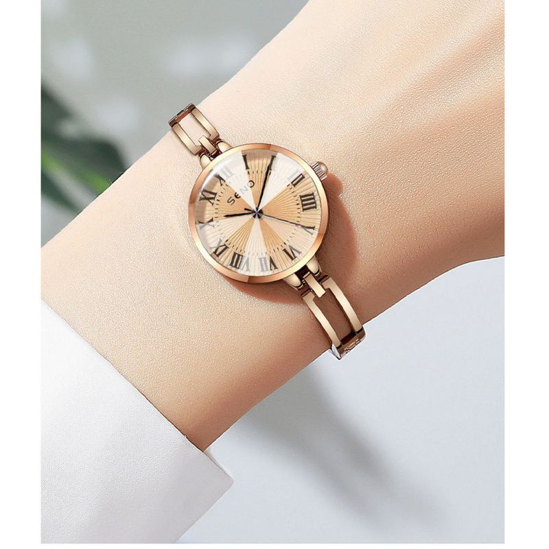 Damen High-End Sense Cross-Exam Silent Modische Elegante Quarz Damenuhr_voghion.com